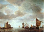 Jan van de Cappelle Ships on a Calm Sea near Land Germany oil painting reproduction